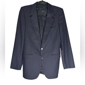 Abraham & Straus Yves St Lauren Blue Pinstripe 2 Button Blazer Size 36R